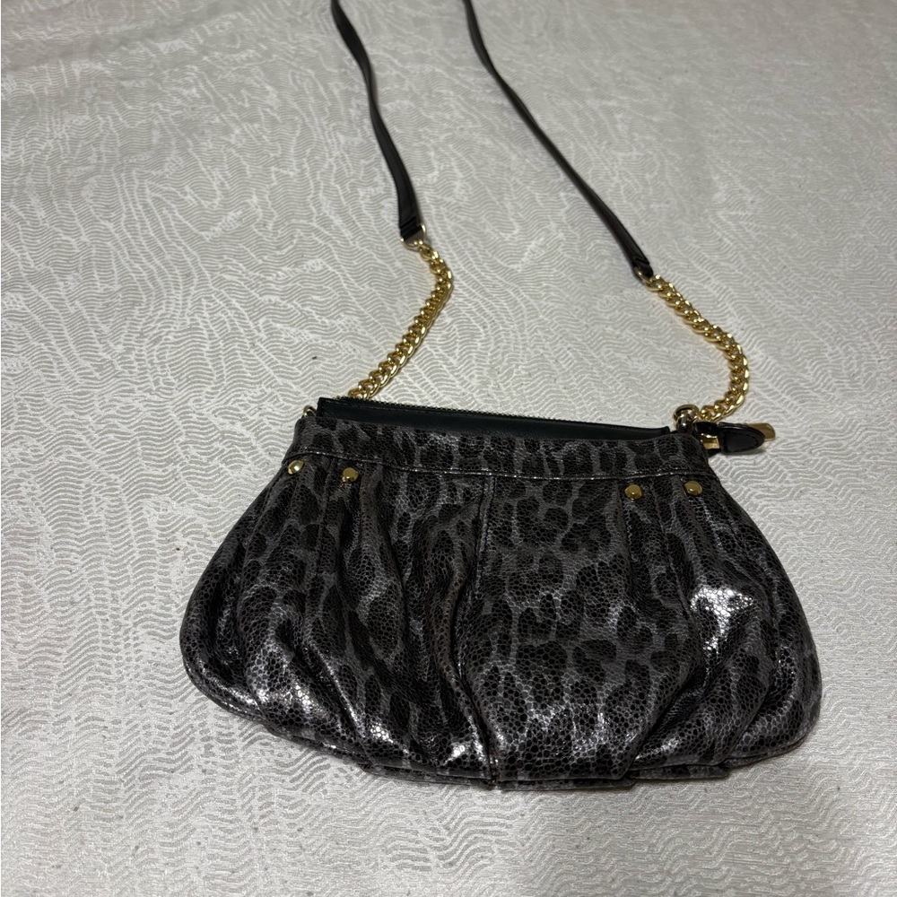 Bmakowsky Silver and Black Leopard Print Women's Bag